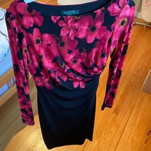 Lauren Ralph Lauren long sleeve midi dress in size S